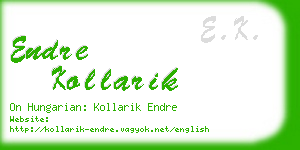 endre kollarik business card